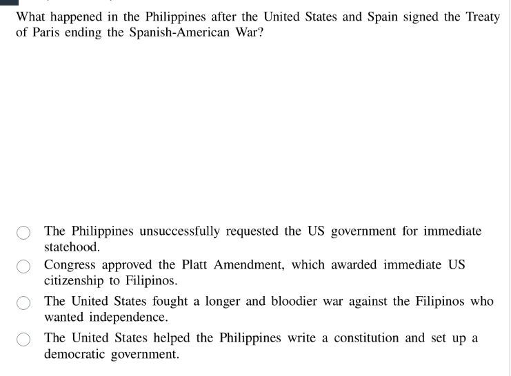 what happened in the philippines after the united states and spain sign…