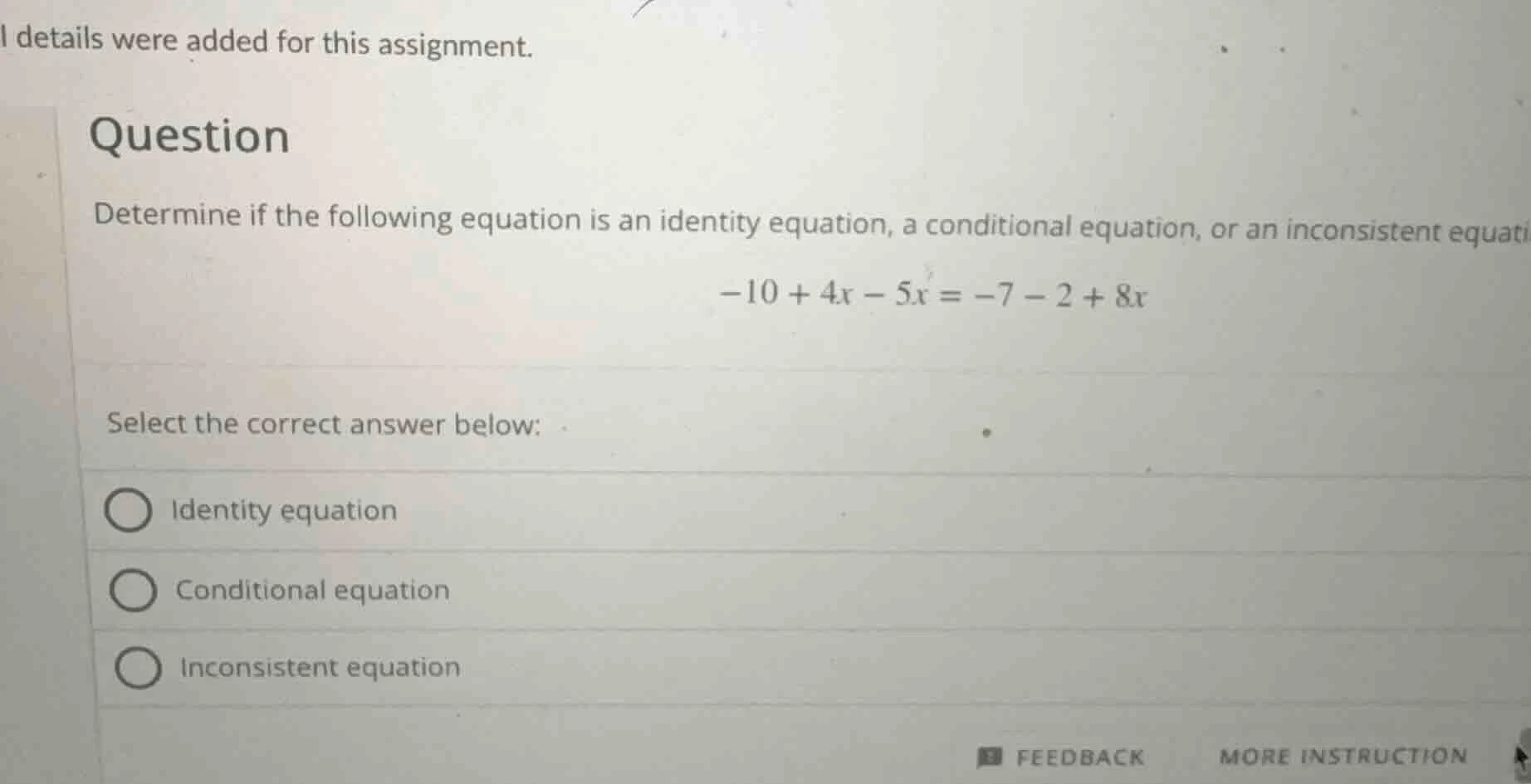 i details were added for this assignment. question determine if the fol…