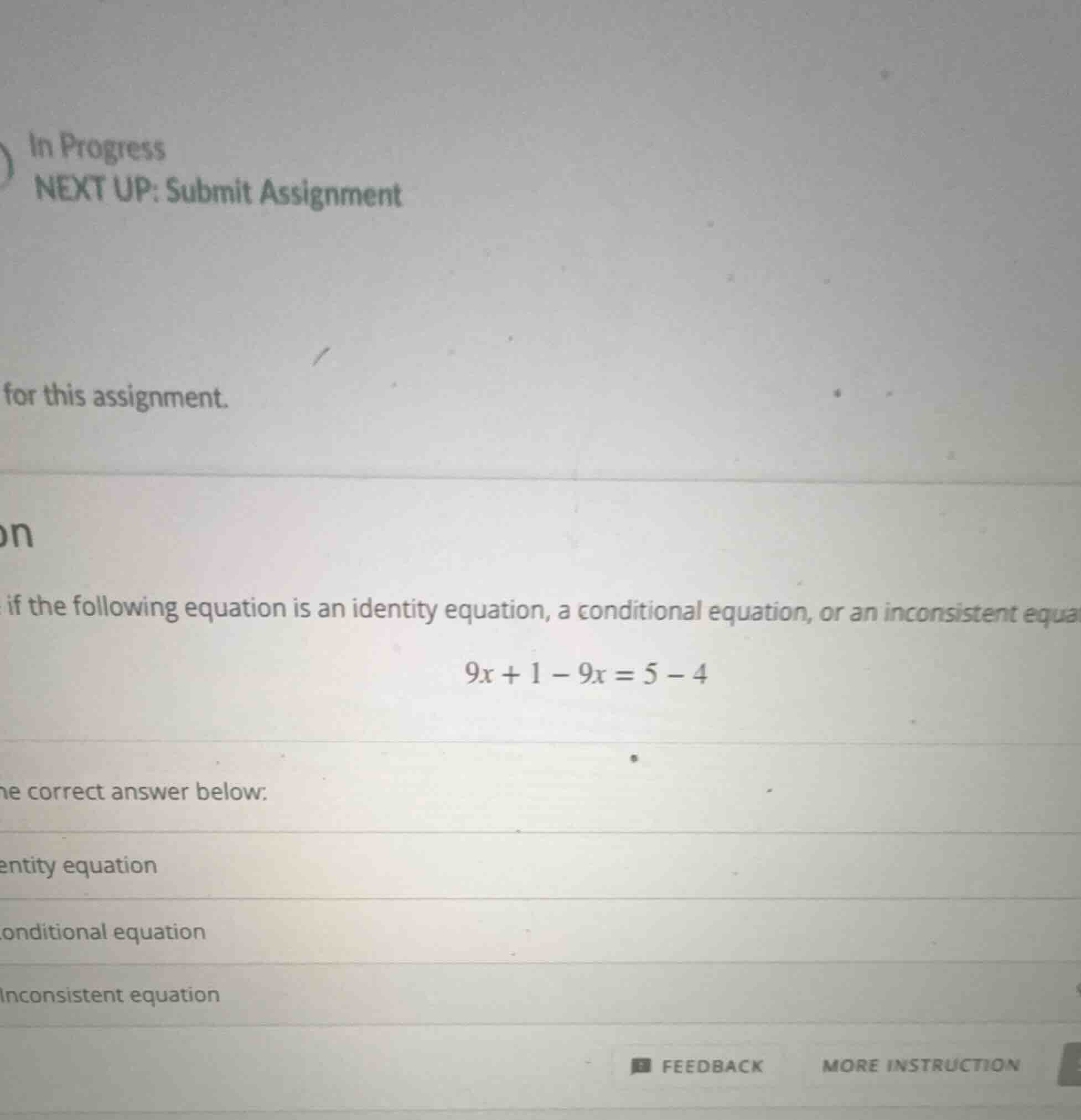 if the following equation is an identity equation, a conditional equati…