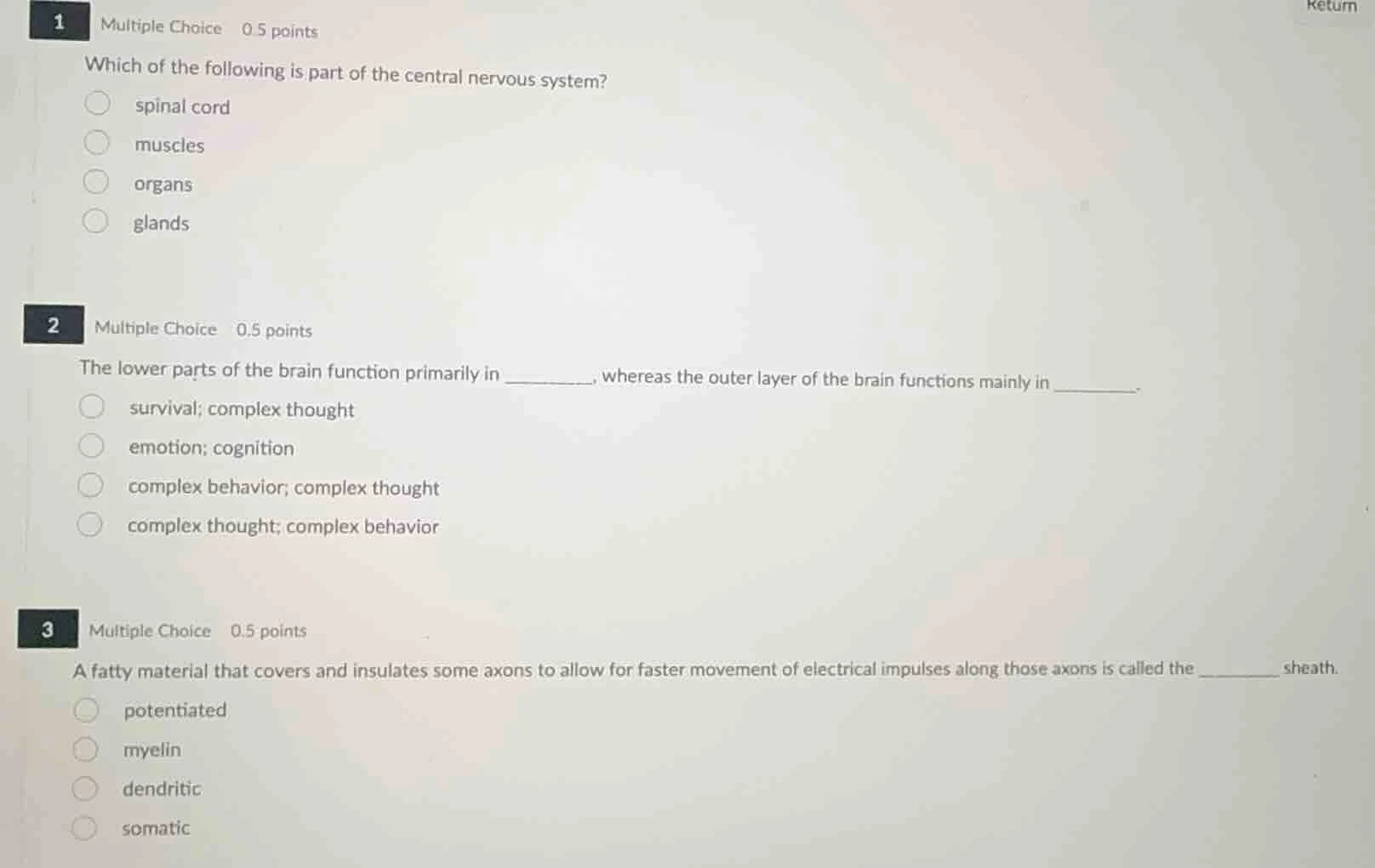 1 multiple choice 0.5 points which of the following is part of the cent…