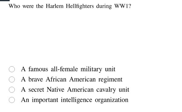 who were the harlem hellfighters during ww1? a famous all - female mili…