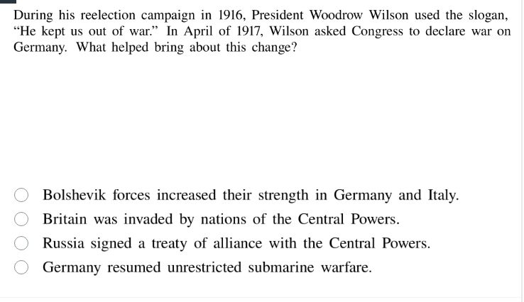during his reelection campaign in 1916, president woodrow wilson used t…