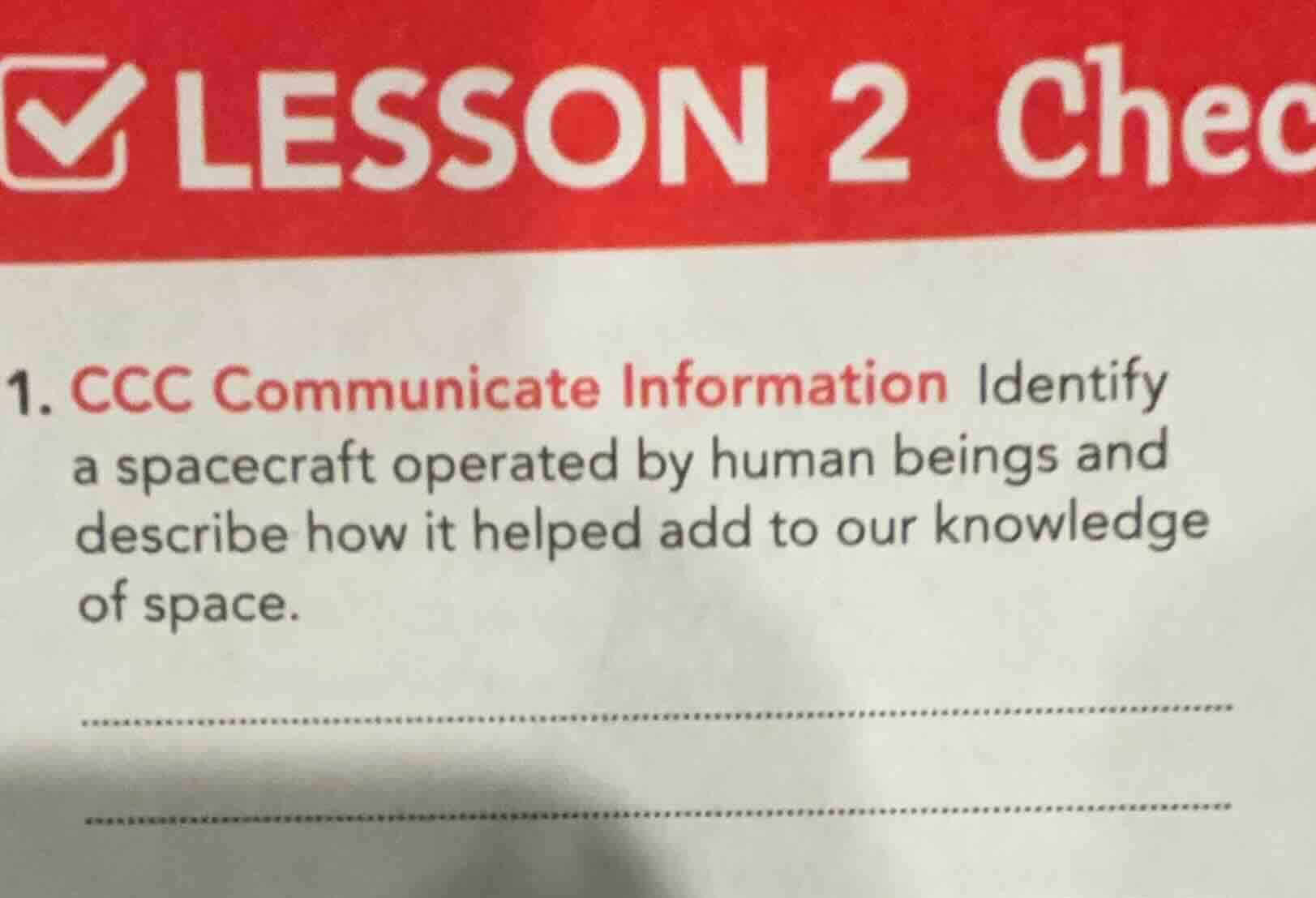 1. ccc communicate information identify a spacecraft operated by human …