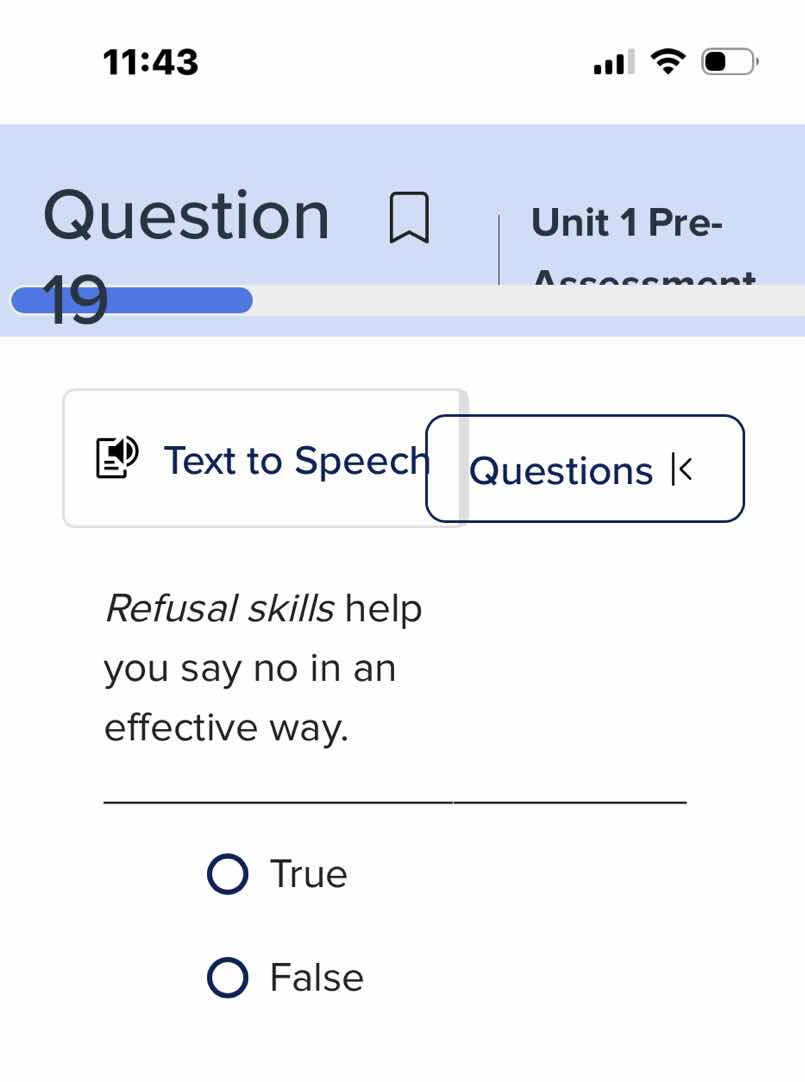 refusal skills help you say no in an effective way. true false