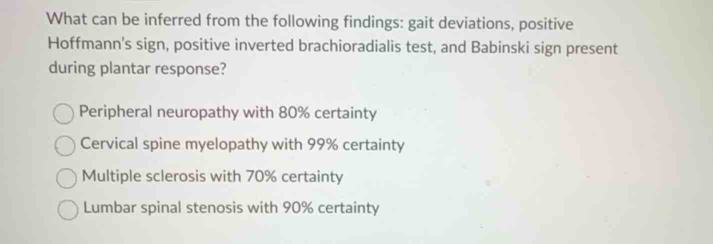 what can be inferred from the following findings: gait deviations, posi…