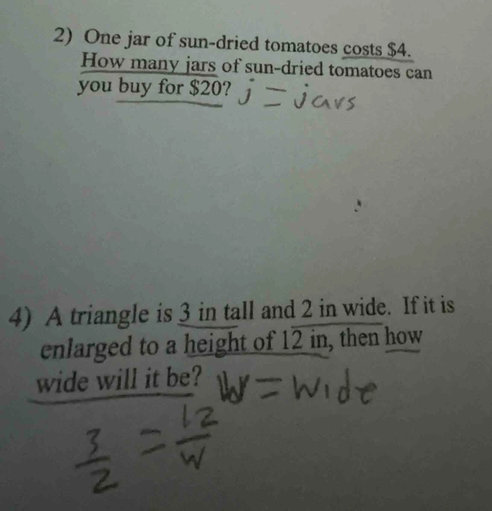2) one jar of sun - dried tomatoes costs $4. how many jars of sun - dri…
