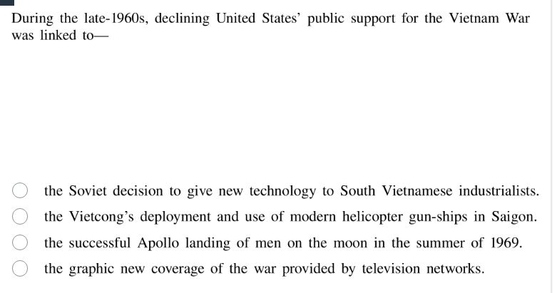 during the late-1960s, declining united states’ public support for the …