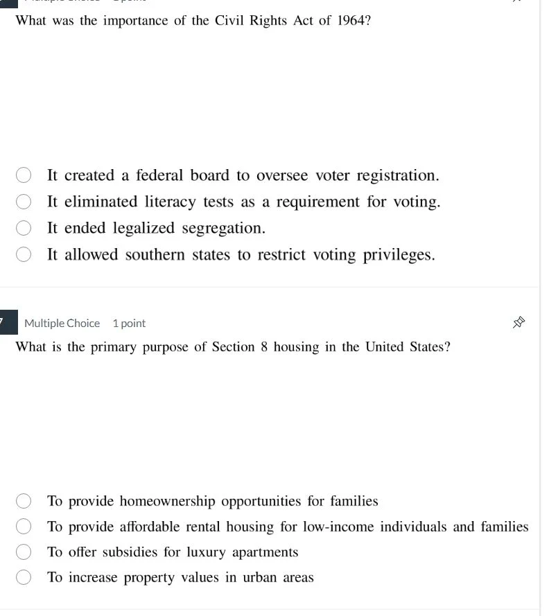what was the importance of the civil rights act of 1964? it created a f…