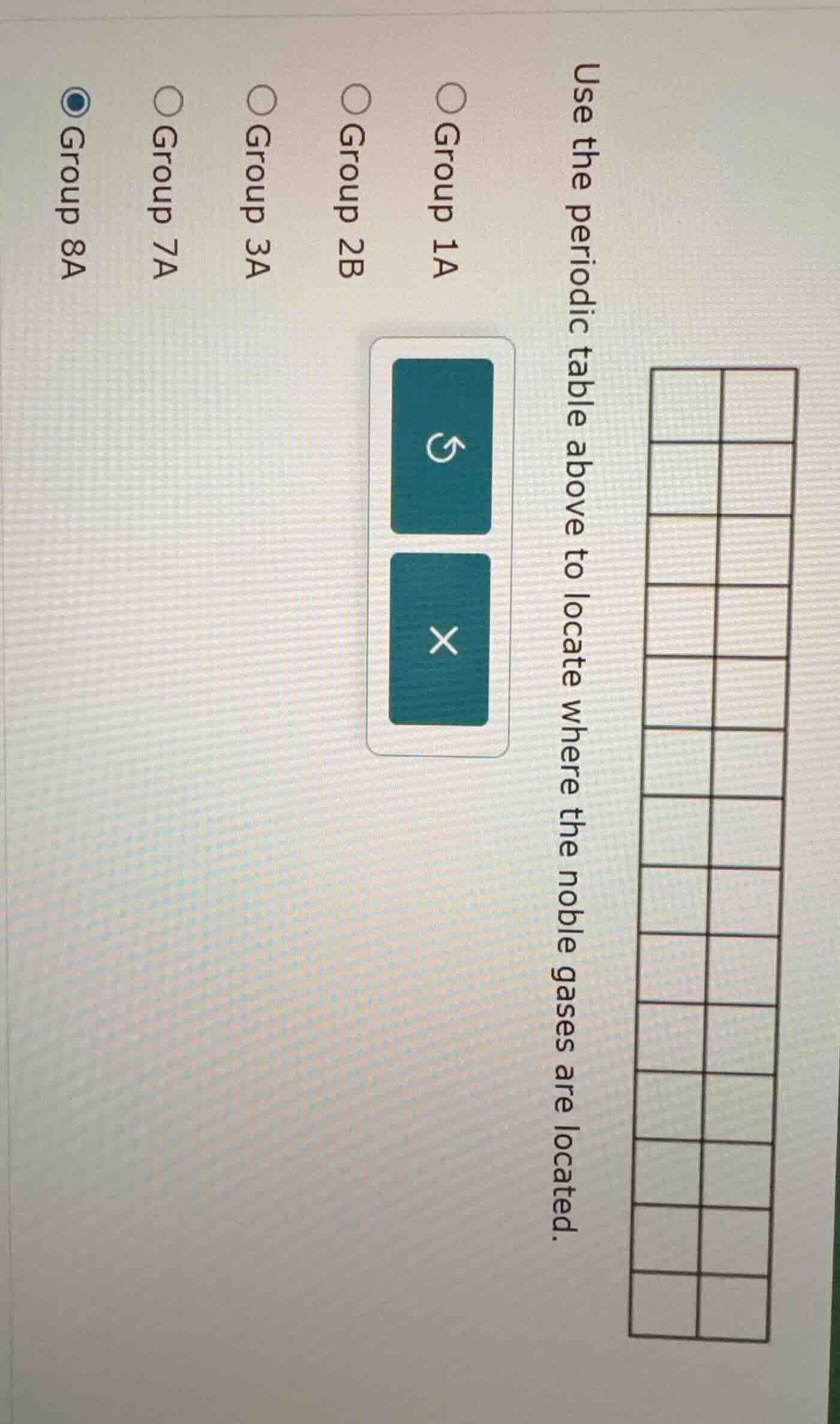 use the periodic table above to locate where the noble gases are locate…