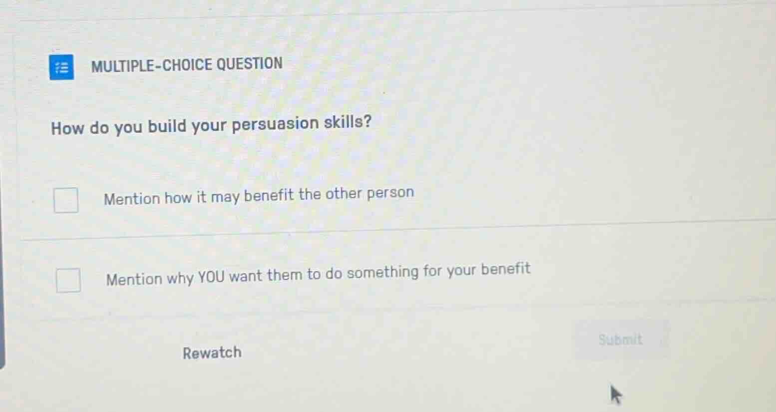 multiple-choice question how do you build your persuasion skills? menti…