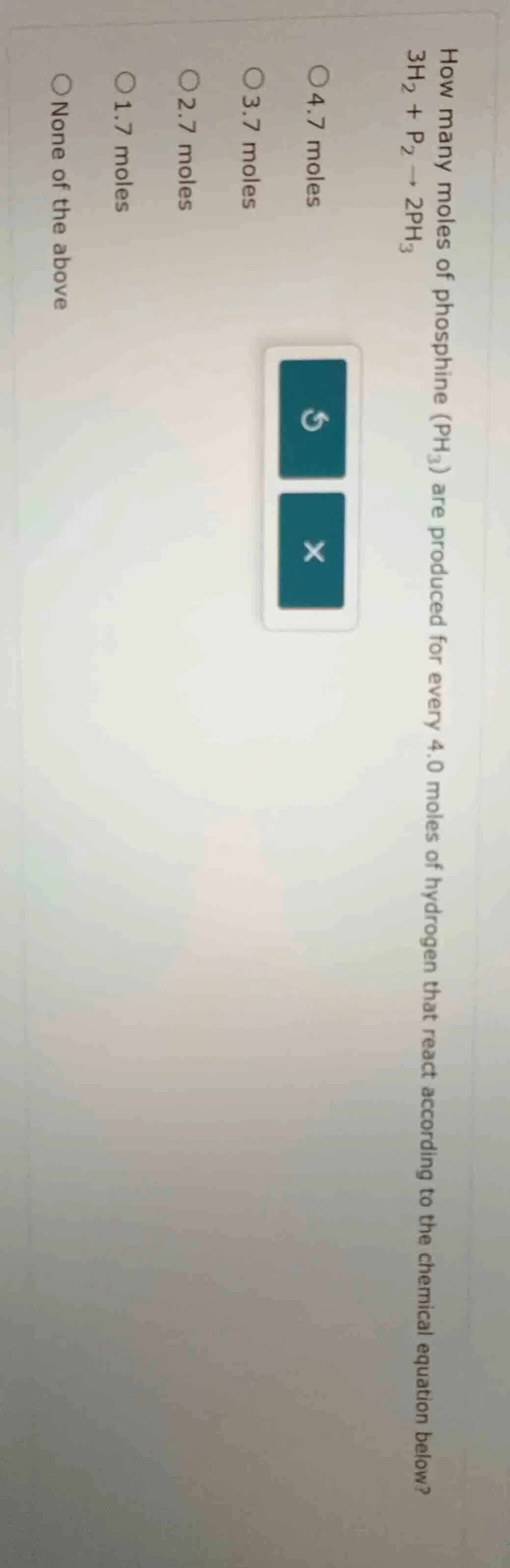 how many moles of phosphine (ph₃) are produced for every 4.0 moles of h…