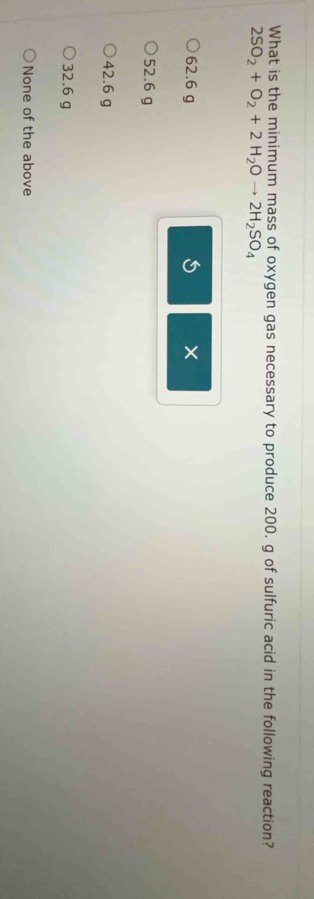 what is the minimum mass of oxygen gas necessary to produce 200. g of s…