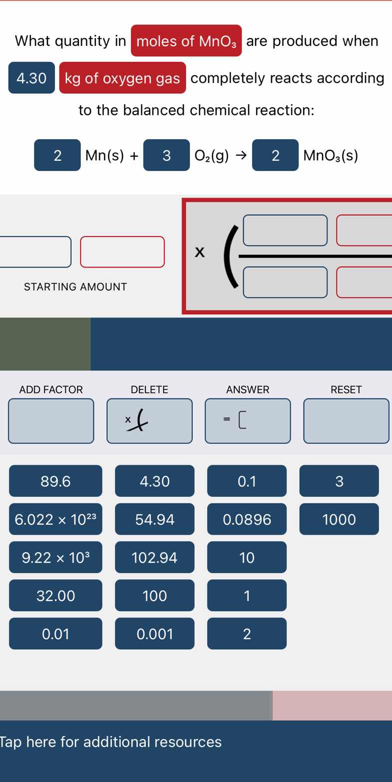 what quantity in moles of mno₃ are produced when 4.30 kg of oxygen gas …
