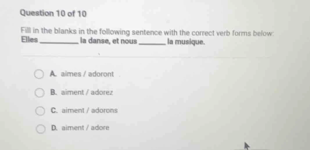 question 10 of 10 fill in the blanks in the following sentence with the…