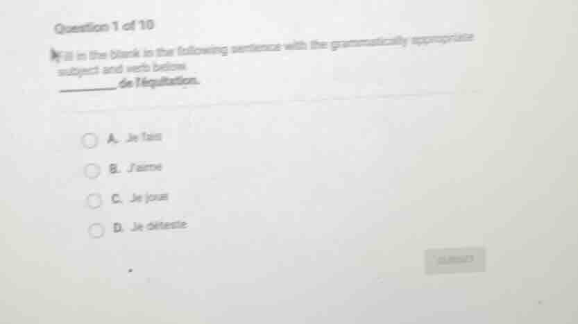 question 1 of 10 fill in the blank in the following sentence with the g…