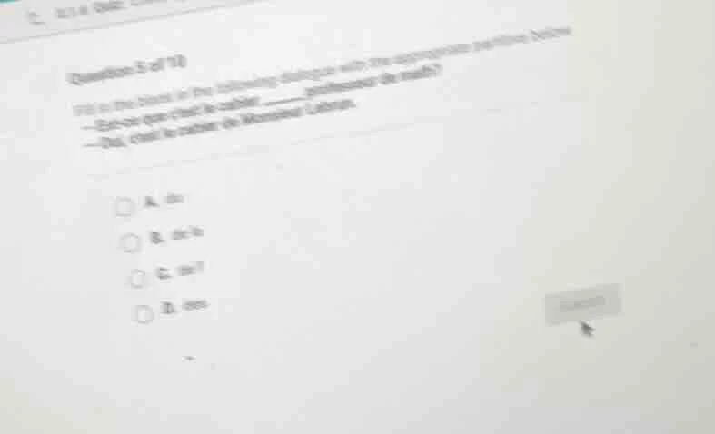 question 5 of 10 fill in the blank in the following dialogue with the a…