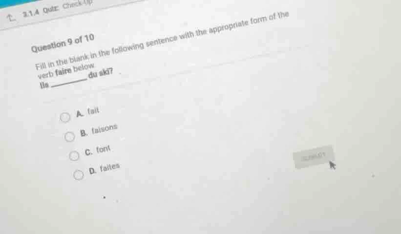 question 9 of 10 fill in the blank in the following sentence with the a…