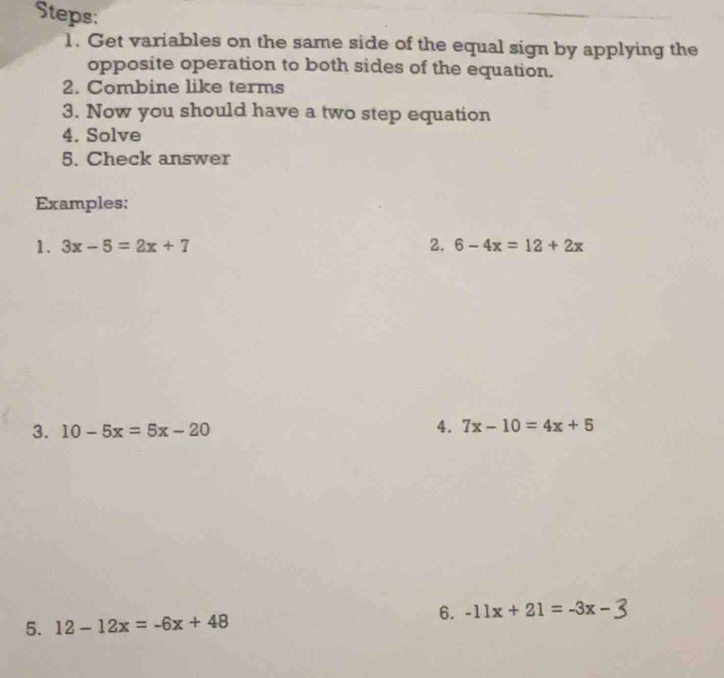 steps: 1. get variables on the same side of the equal sign by applying …