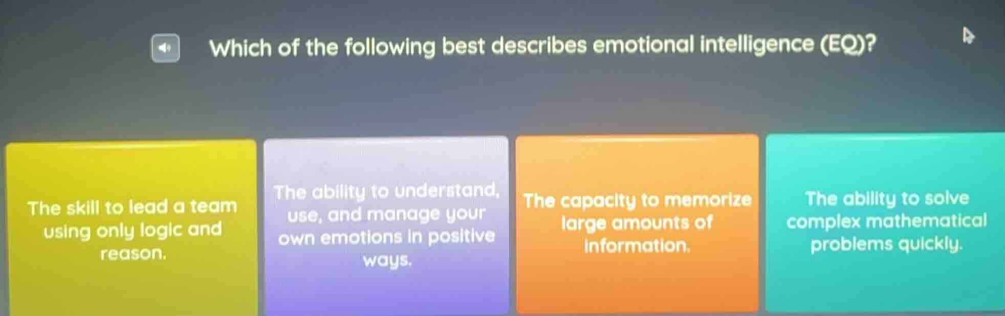 which of the following best describes emotional intelligence (eq)? the …