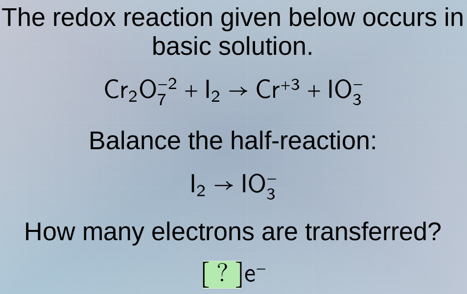 the redox reaction given below occurs in basic solution. $\\ce{cr_{2}o^…