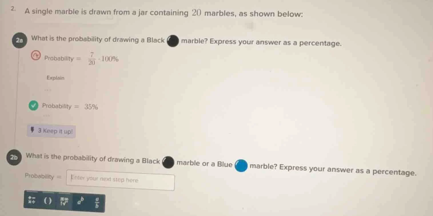 2. a single marble is drawn from a jar containing 20 marbles, as shown …