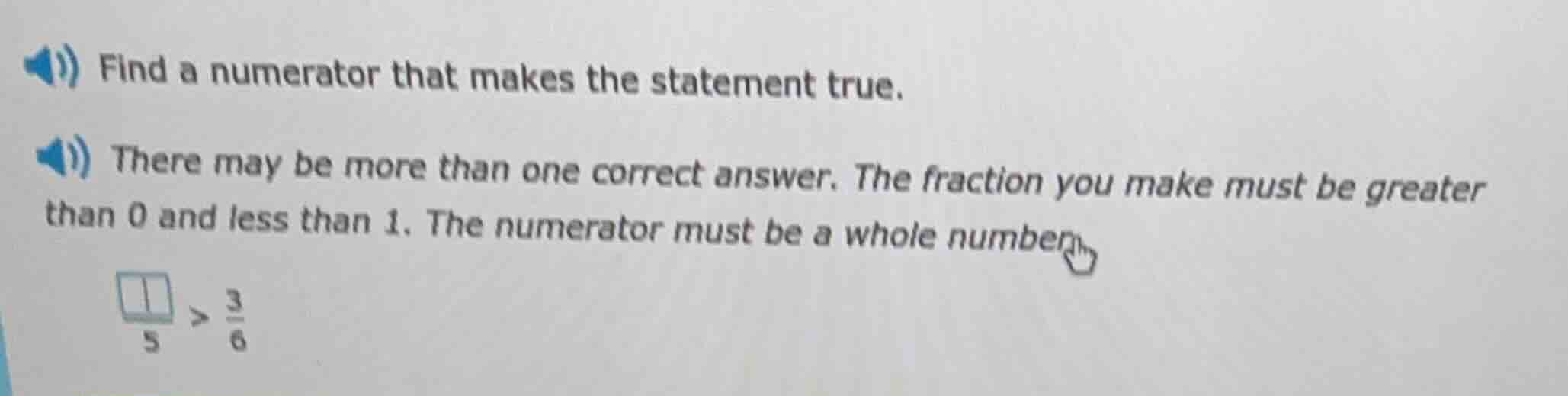 find a numerator that makes the statement true. there may be more than …