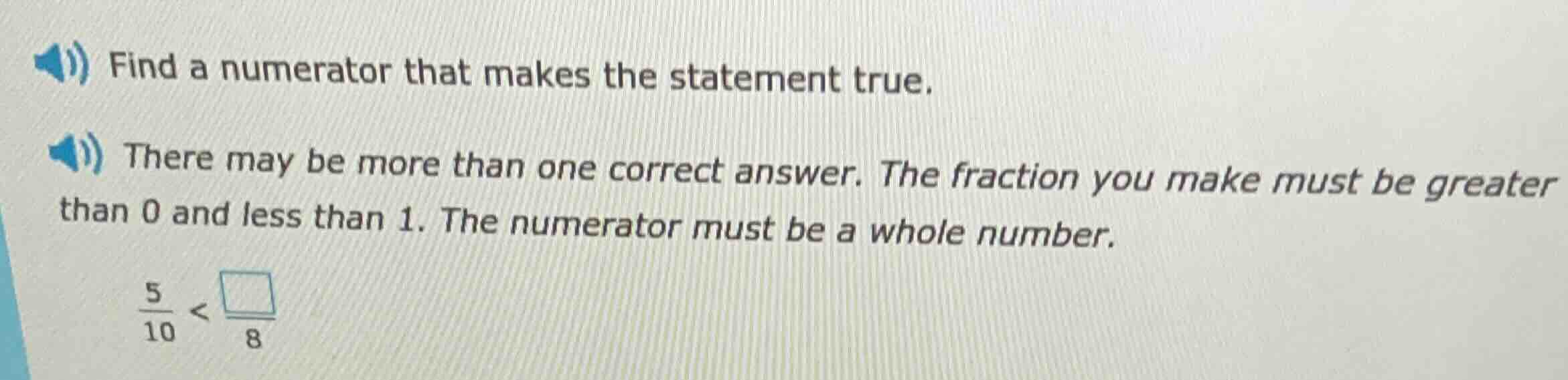 find a numerator that makes the statement true. there may be more than …