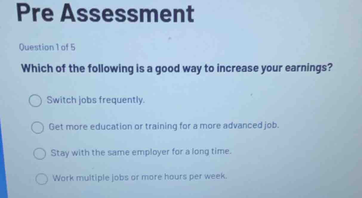 pre assessment question 1 of 5 which of the following is a good way to …