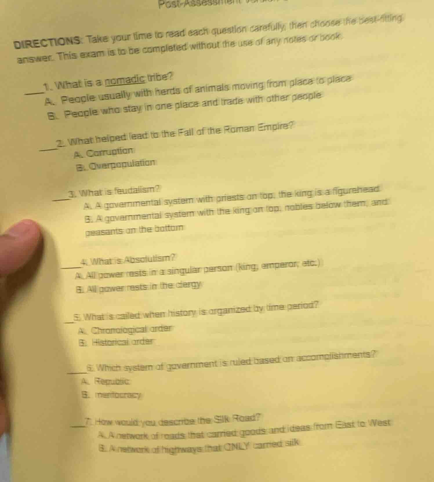 directions: take your time to read each question carefully, then choose…