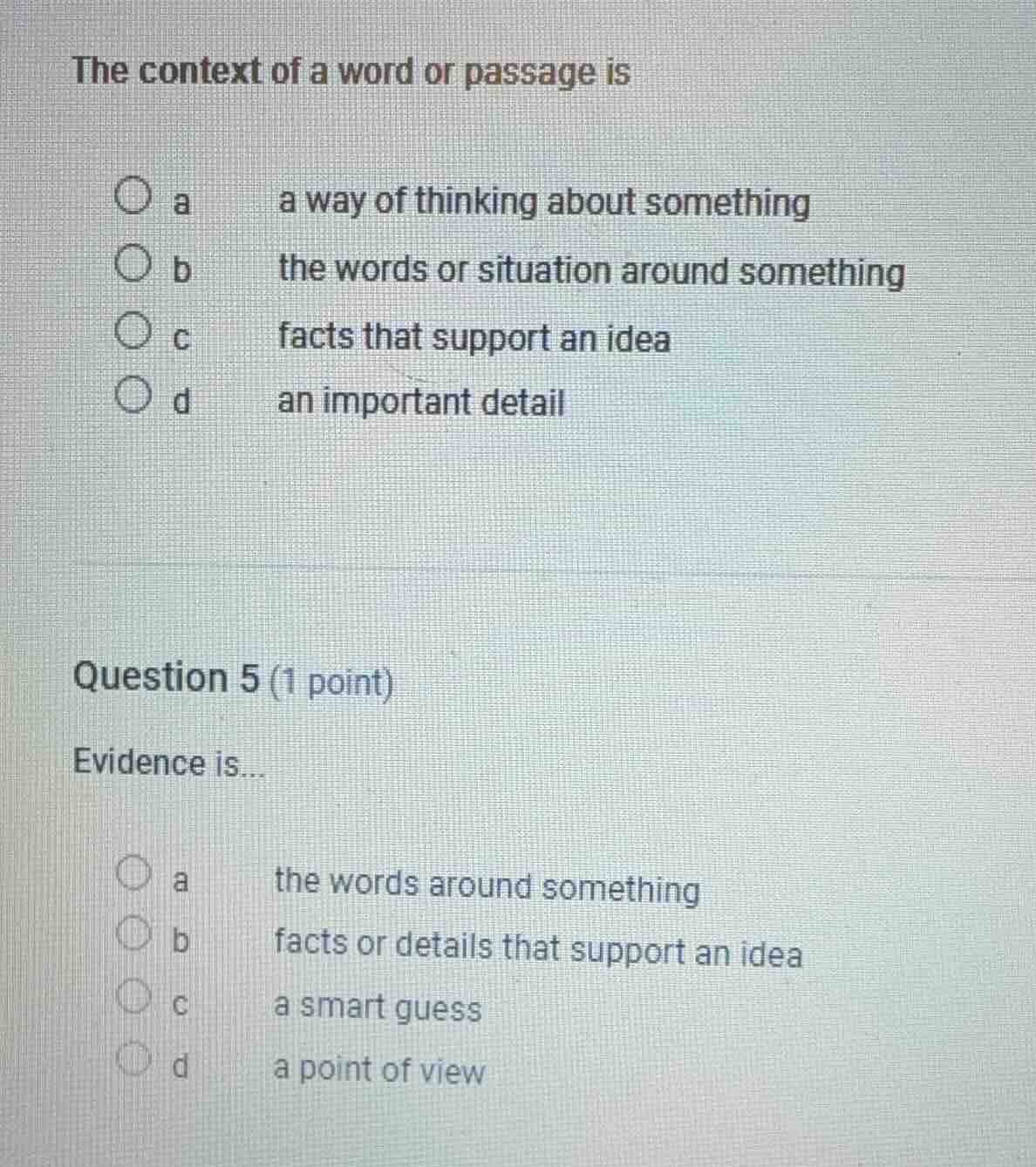 the context of a word or passage is a a way of thinking about something…