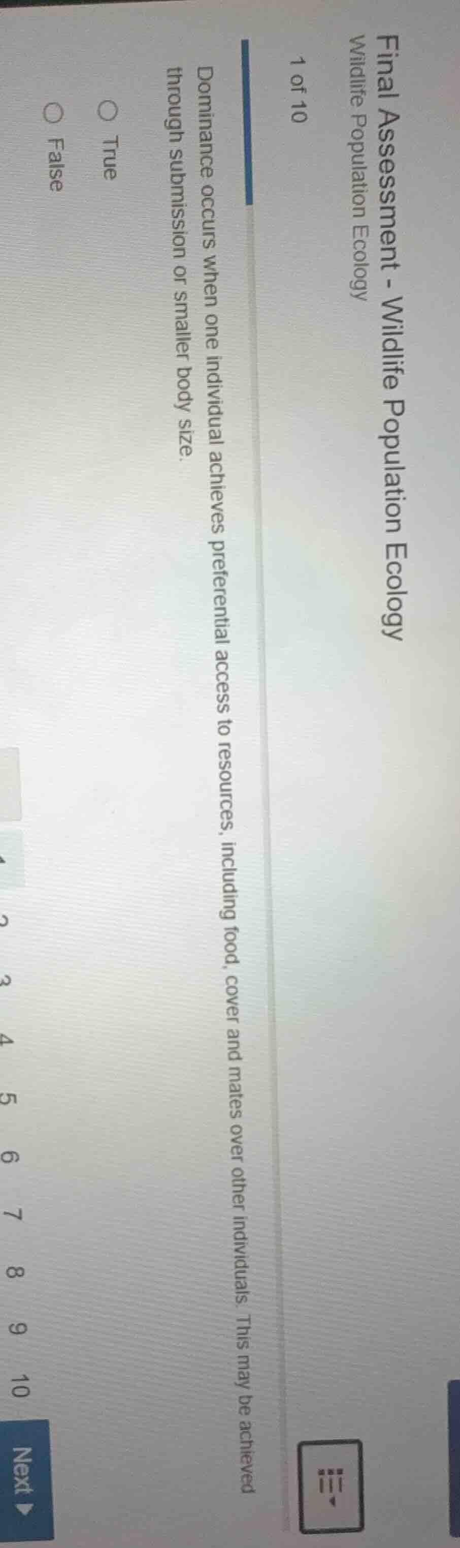 final assessment - wildlife population ecology wildlife population ecol…