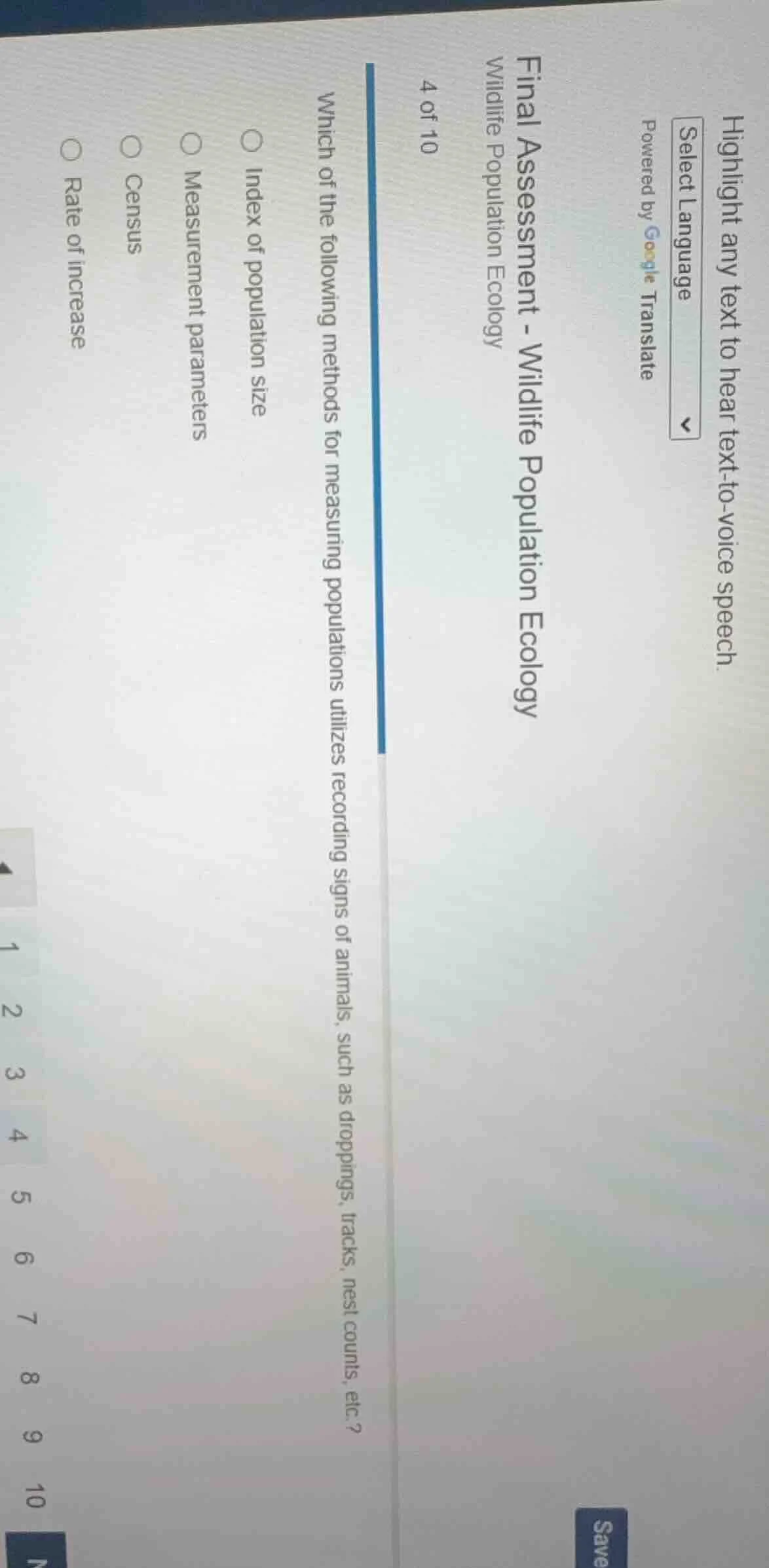 final assessment - wildlife population ecology wildlife population ecol…