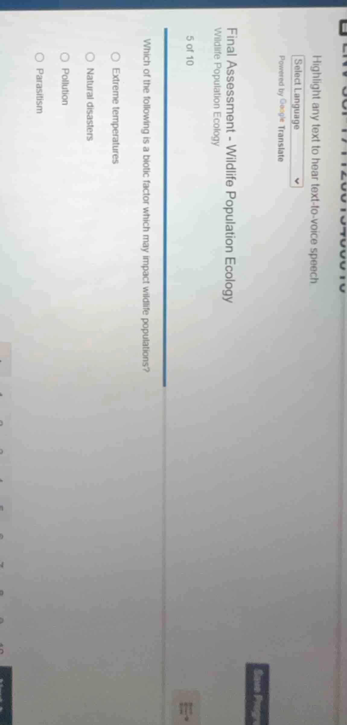 final assessment - wildlife population ecology 5 of 10 which of the fol…