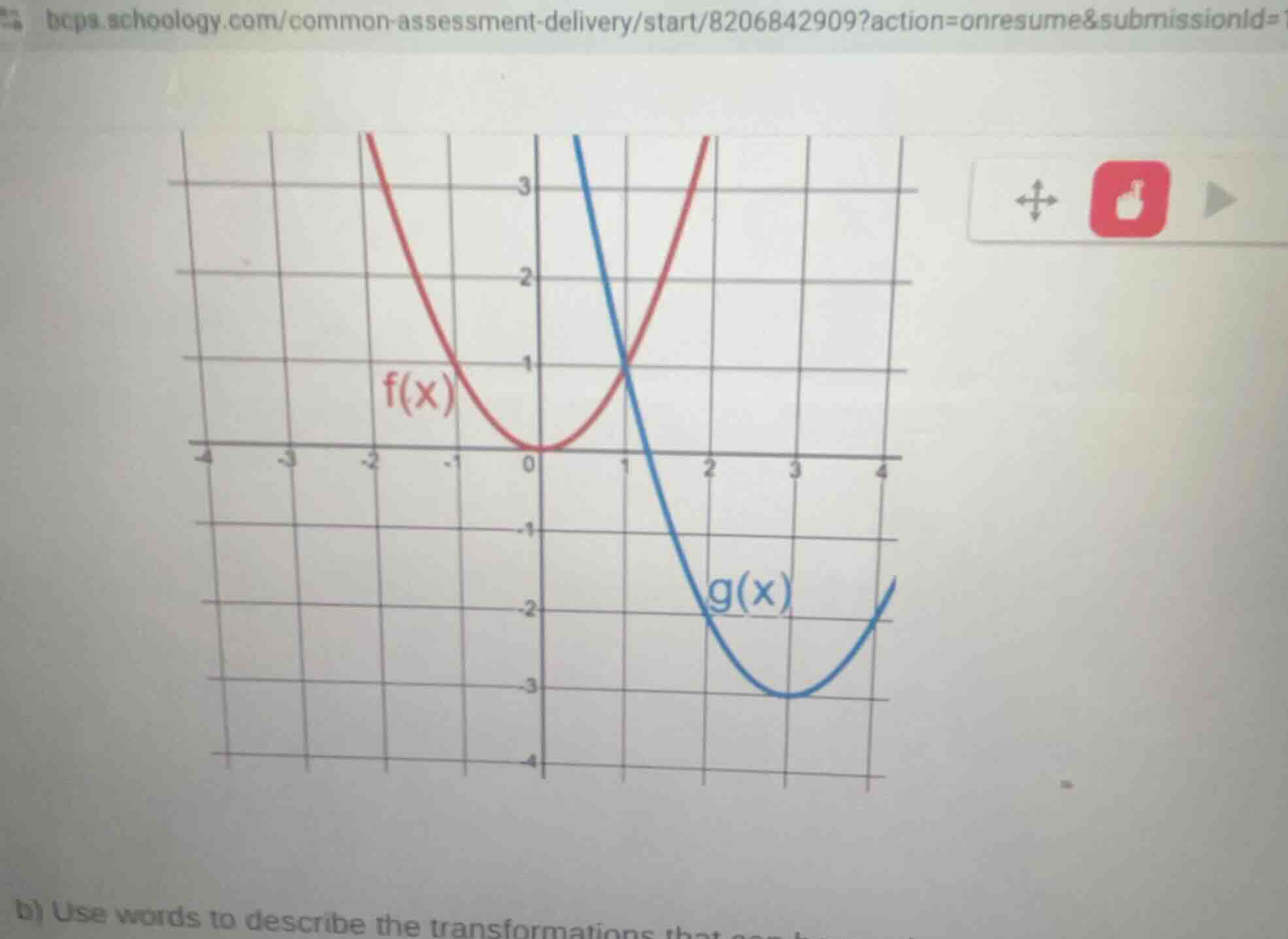 b) use words to describe the transformations