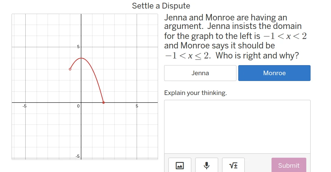 settle a dispute jenna and monroe are having an argument. jenna insists…