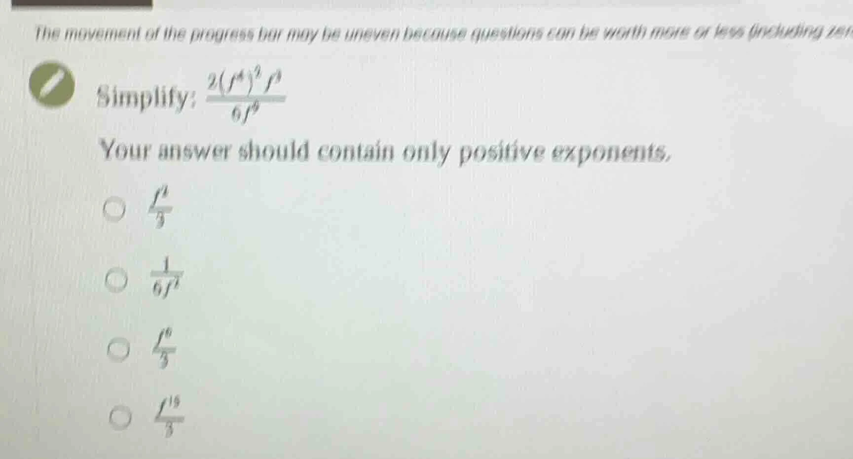 the movement of the progress bar may be uneven because questions can be…