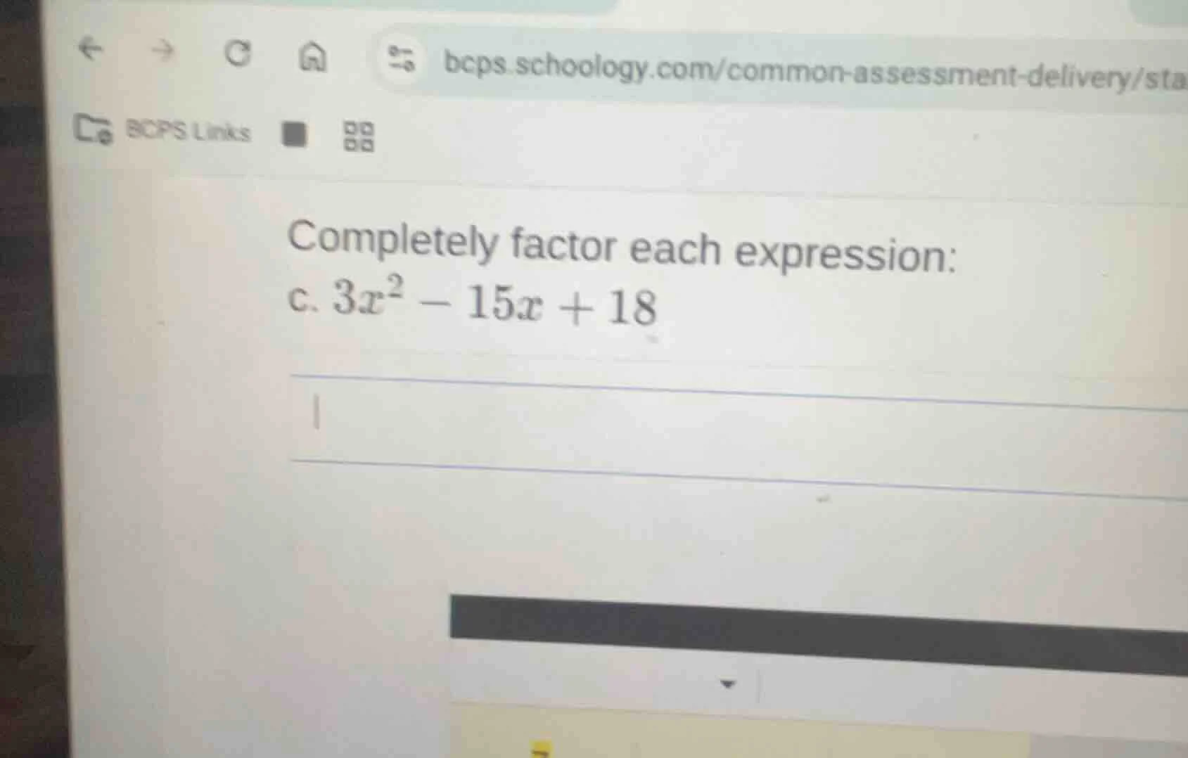 completely factor each expression: c. $3x^2 - 15x + 18$
