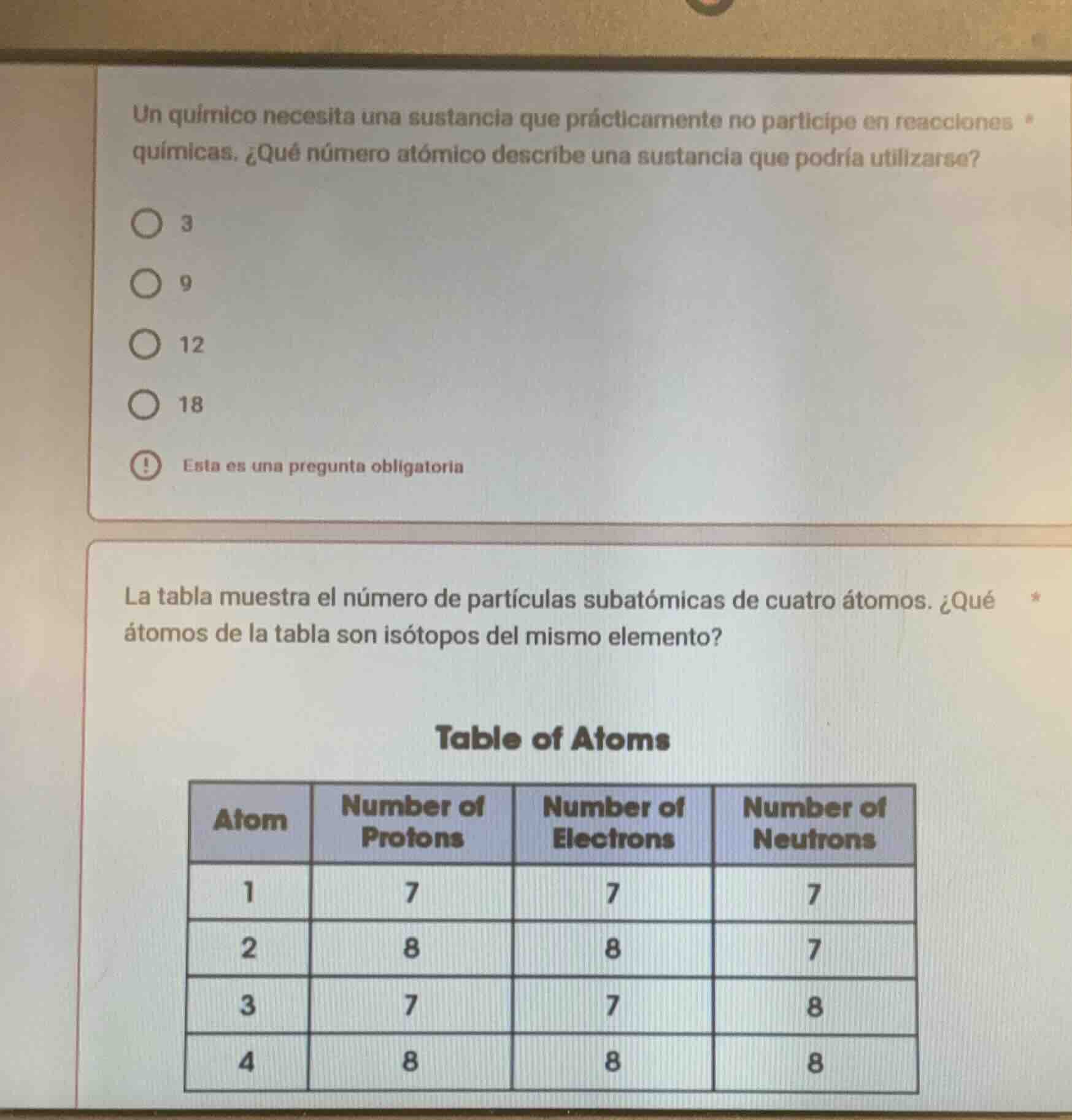 un químico necesita una sustancia que prácticamente no participe en rea…