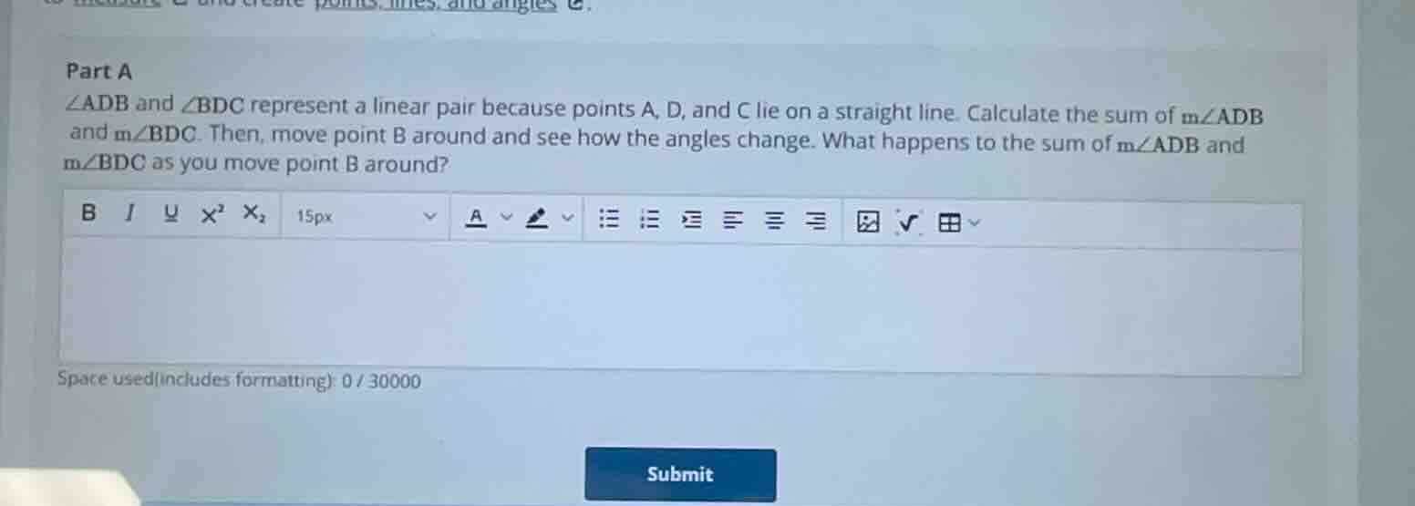 part a ∠adb and ∠bdc represent a linear pair because points a, d, and c…