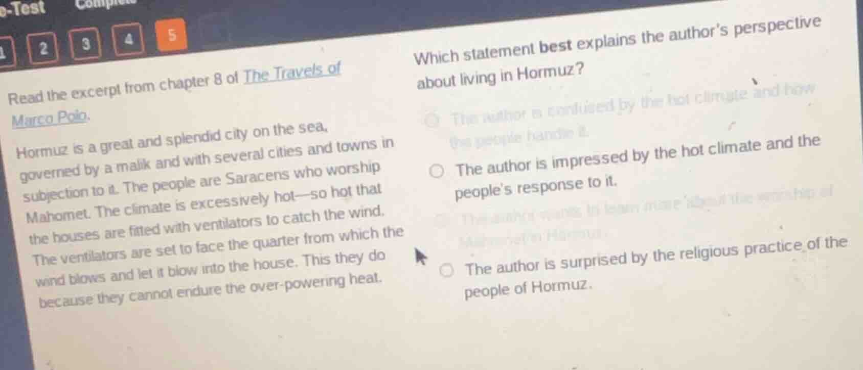 read the excerpt from chapter 8 of the travels of marco polo. hormuz is…