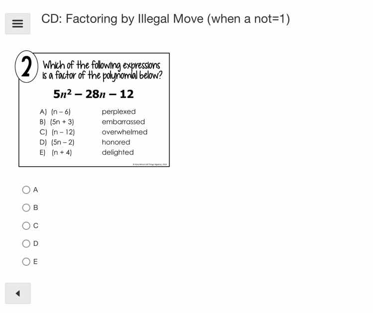2 which of the following expressions is a factor of the polynomial belo…