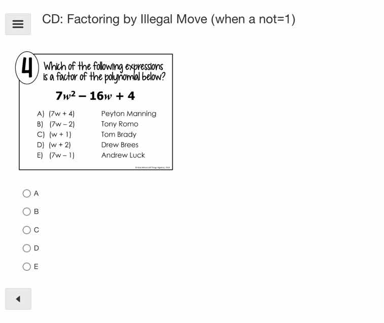 4 which of the following expressions is a factor of the polynomial belo…