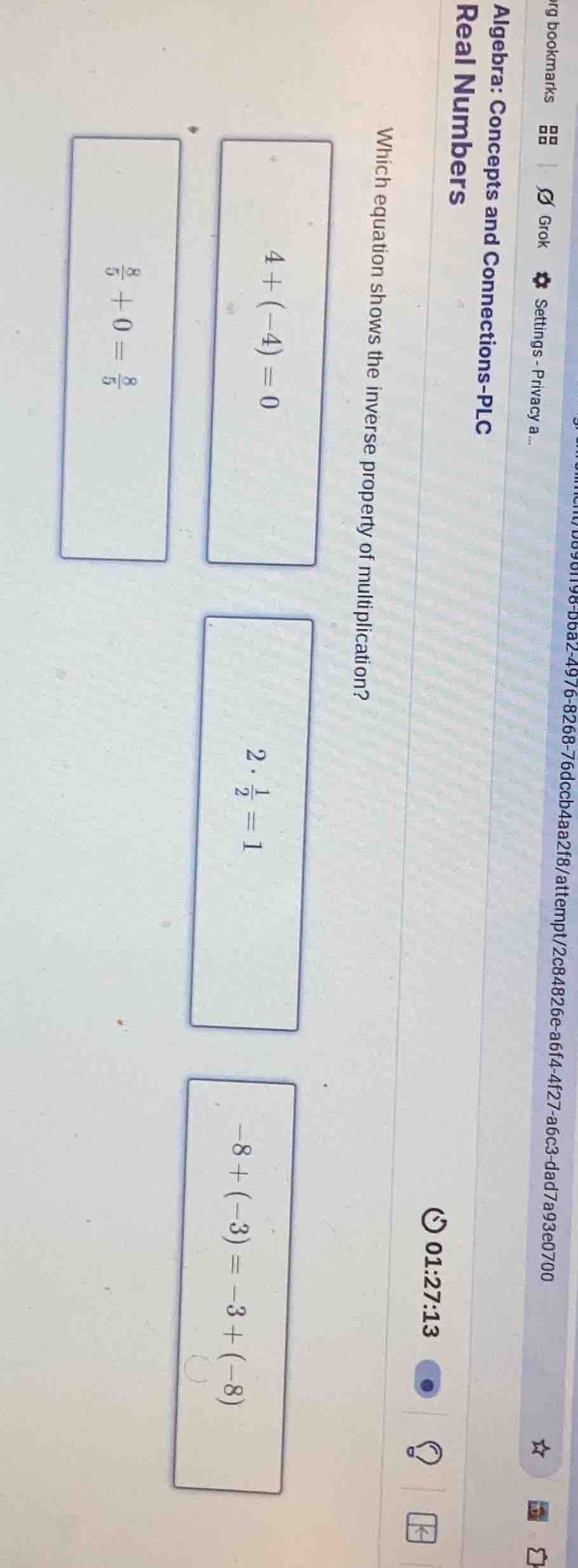 algebra: concepts and connections - plc real numbers which equation sho…