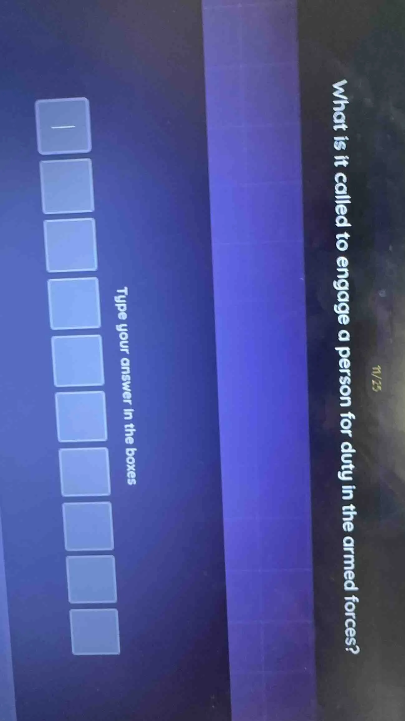 what is it called to engage a person for duty in the armed forces? type…