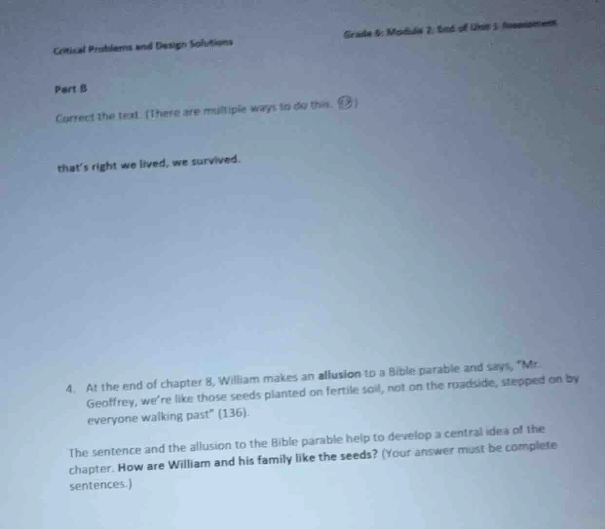 critical problems and design solutions grade 8: module 1, end of unit 3…