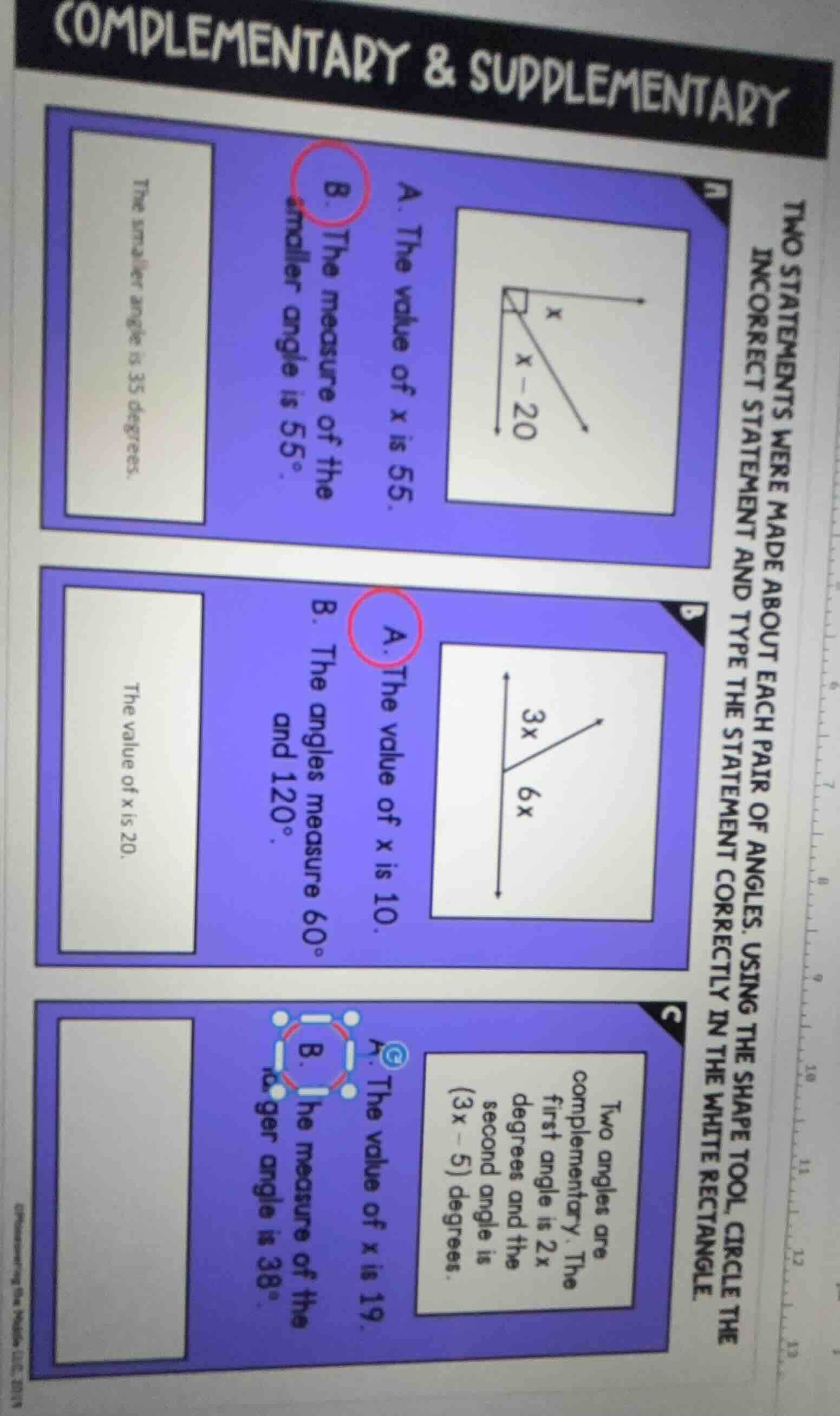 complementary & supplementary two statements were made about each pair …