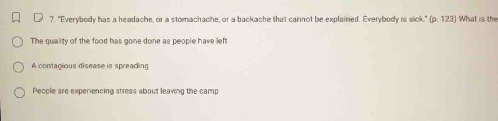 7. \everybody has a headache, or a stomachache, or a backache that cann…