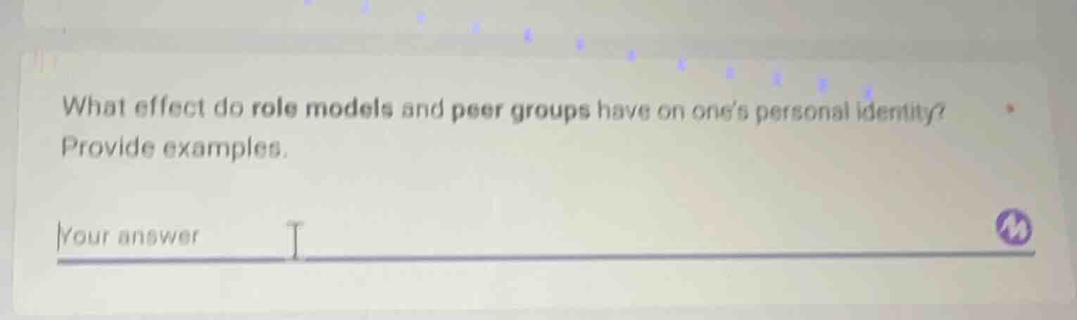 what effect do role models and peer groups have on ones personal identi…