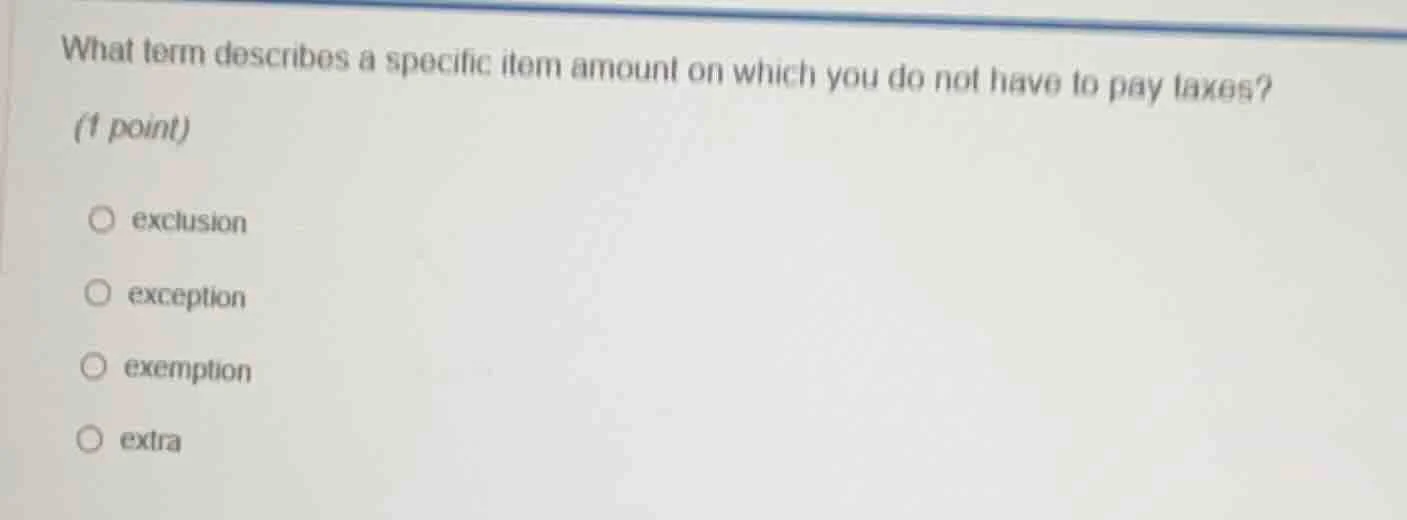 what term describes a specific item amount on which you do not have to …