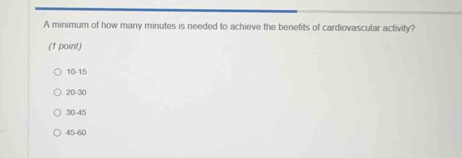 a minimum of how many minutes is needed to achieve the benefits of card…